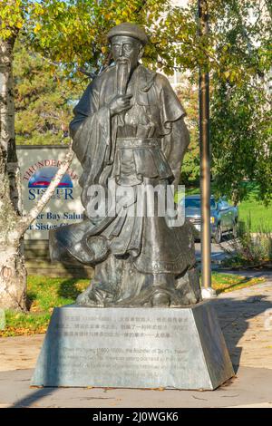 Chen Wangting 1580-1660 était un officier militaire de la dynastie Ming reconnu pour avoir fondé Chen style tai chi. En 2018, des délégués du programme vnu de la ville de Jiaozuo en Chine Banque D'Images