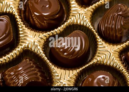 Gros plan de pralines au chocolat Banque D'Images