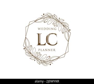 Lettre initiale LC mariage monogramme collection de logos, dessin à la main moderne minimaliste et modèles floraux pour cartes d'invitation, Save the Date, élégant Illustration de Vecteur