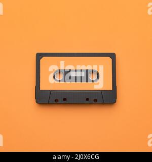 Fond orange de cassette vintage. Concept de photo de haute qualité Banque D'Images