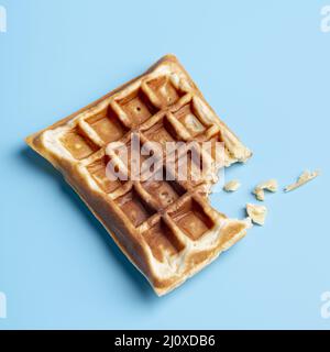 Gaufre à grand angle avec morsure. Photo de haute qualité Banque D'Images