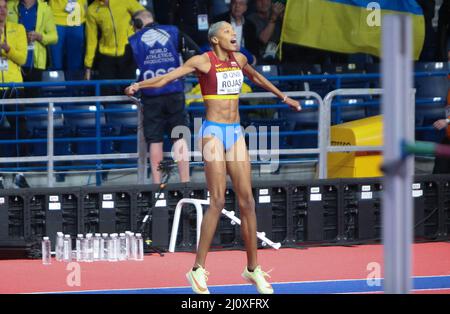 Yulimar ROJAS de Vénézuela finale Triple Jump femmes pendant les Championnats du monde d'athlétisme en salle 2022 le 19 mars 2022 à Stark Arena à Belgrade, Serbie. Photo de Laurent Lairys/ABACAPRESS.COM Banque D'Images