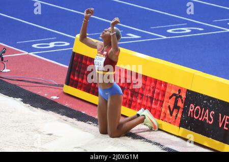 Yulimar ROJAS de Vénézuela finale Triple Jump femmes pendant les Championnats du monde d'athlétisme en salle 2022 le 19 mars 2022 à Stark Arena à Belgrade, Serbie. Photo de Laurent Lairys/ABACAPRESS.COM Banque D'Images