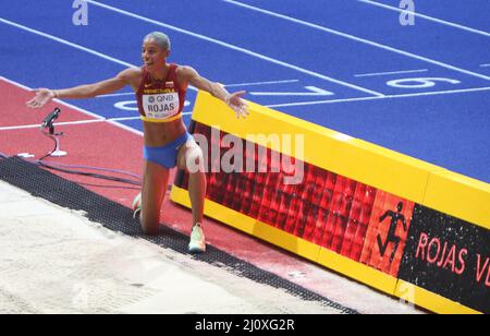 Yulimar ROJAS de Vénézuela finale Triple Jump femmes pendant les Championnats du monde d'athlétisme en salle 2022 le 19 mars 2022 à Stark Arena à Belgrade, Serbie. Photo de Laurent Lairys/ABACAPRESS.COM Banque D'Images