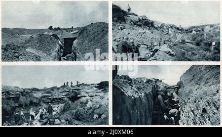 Campagne Gallipoli 1915 ; troupes françaises creusant des tranchées. Photographie en noir et blanc Banque D'Images