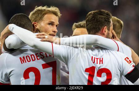 Torjubel: Sebastian Andersson (Köln) 1. FC Köln - Borussia Dortmund 20.03.2022, Fussball; Bundesliga, Saison 2021/22 Foto: Moritz Müller Copyright ( Banque D'Images