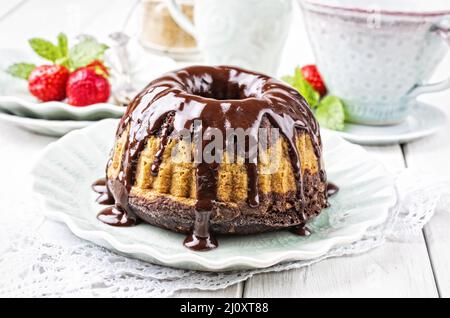 En gâteau bundt Banque D'Images