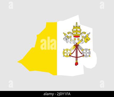 Carte du drapeau de la Cité du Vatican. Carte de la bannière nationale de la Cité du Vatican. Illustration vectorielle. Illustration de Vecteur