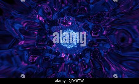 3D rendu. Arrière-plan d'art abstrait coloré. Fond horizontal coloré de vague abstraite avec des couleurs pourpre et bleu. Peut être utilisé comme texture, arrière-plan Banque D'Images