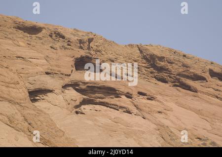 Falaise dans l'îlot de Montana Clara. Réserve naturelle intégrale de Los Islotes. Îles Canaries. Espagne. Banque D'Images