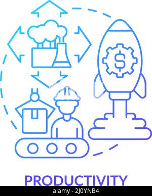 Icône de concept de gradient bleu de productivité Illustration de Vecteur