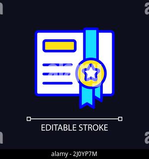 Bon cadeau pixel Perfect RGB couleur icône pour thème sombre Illustration de Vecteur