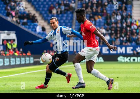 Cornellà, Espagne, 20, mars 2022. Espagnol la Liga: RCD Espanyol contre RCD Mallorca. Crédit: Joan Gosa/Alay Banque D'Images