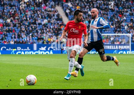 Cornellà, Espagne, 20, mars 2022. Espagnol la Liga: RCD Espanyol contre RCD Mallorca. Crédit: Joan Gosa/Alay Banque D'Images