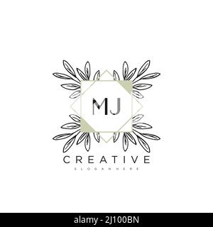 MJ initiale lettre Flower logo Template Vector Premium Vector Illustration de Vecteur