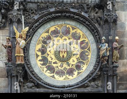 Horloge astronomique médiévale à Prague Banque D'Images