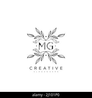 MG lettre initiale Flower logo Template Vector Premium Vector Illustration de Vecteur