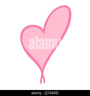 Élément en forme de coeur simple tracé à la main en noir. Illustration vectorielle Illustration de Vecteur
