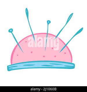 Article de couture plateau à aiguilles. Illustration vectorielle colorée Illustration de Vecteur