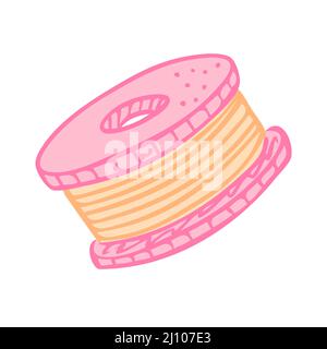 Bobine de fil pour machine à coudre. Outil de création de mode. Illustration de Vecteur