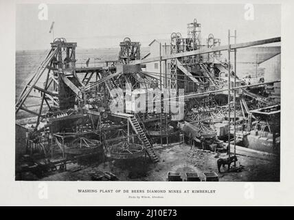 Washing Plant of de Beers Diamond Mines at Kimberley, tiré du livre « South Africa and the Transvaal war » de Louis Creswicke, éditeur; Edinburgh : T. C. & E. C. Jack 1900 Banque D'Images