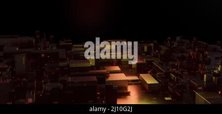 Résumé technologie de données couleurs brun foncé arrière-plan futuriste 3D rendu Banque D'Images