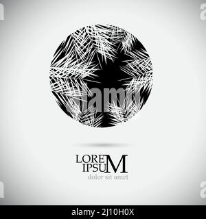 Logo Tropicana. Emblème du Resort and Spa. Cosmétiques tropicaux. Beauté. Le palmier laisse dans un cercle. Illustration de Vecteur