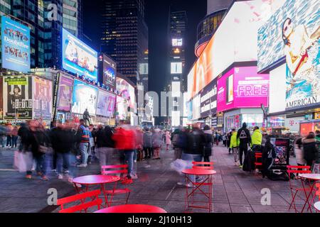 The Times Square la nuit, New York City, États-Unis Banque D'Images