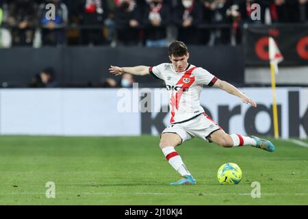 Fran Garcia de Rayo Vallecano pendant le championnat d'Espagne la Ligue match de football entre Rayo Vallecano et Atletico de Madrid le 19 mars 2022 à l'Estadio de Vallecas à Madrid, Espagne - photo: Oscar Barroso/DPPI/LiveMedia Banque D'Images