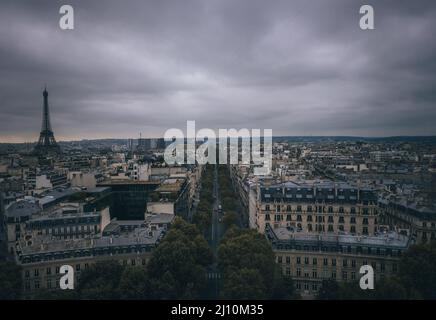 La ville de Paris (prise de l'arc de triomphe) Banque D'Images
