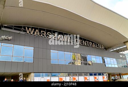 Varsovie, Pologne - 08 décembre 2016 : Légende Gare centrale de Varsovie Banque D'Images