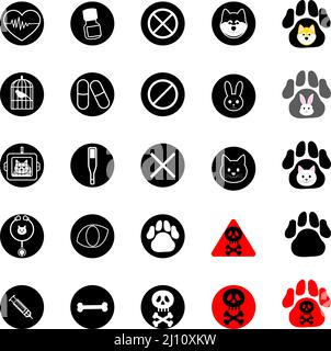Collection de la clinique vétérinaire, simple ligne de médecine vétérinaire icônes Illustration de Vecteur