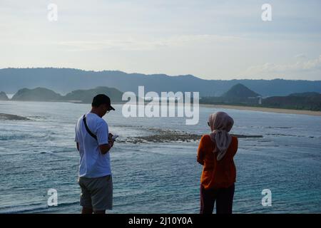 une des destinations touristiques sur l'île de lombok qui offre la beauté du coucher du soleil Banque D'Images