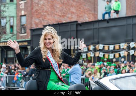 Le 20 mars 2022, South Boston St. Patrick's Day Parade, produit par le South Boston Allied War Veterans Council Banque D'Images