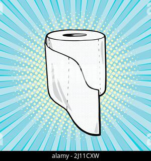 Icône papier toilette en style pop art comique, illustration vectorielle Illustration de Vecteur