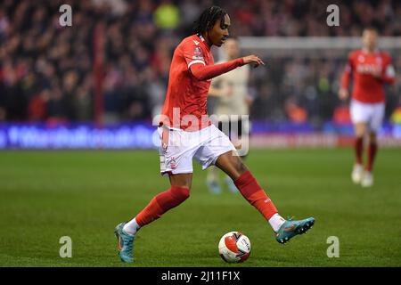 NOTTINGHAM, Royaume-Uni Djed Spence de la forêt de Nottingham en action lors du match de la coupe FA entre la forêt de Nottingham et Liverpool au City Ground, Nottingham, le dimanche 20th mars 2022. (Credit: Jon Hobley | MI News) Credit: MI News & Sport /Alay Live News Banque D'Images