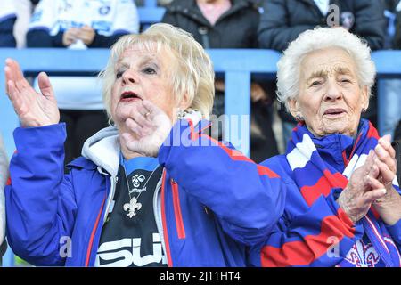 Warrington, Angleterre - 19th mars 2022 - Wakefield Trinity fans. Rugby League Betfred Super League Round 6 Warrington Wolves vs Wakefield Trinity au Halliwell Jones Stadium, Warrington, Royaume-Uni Dean Williams Banque D'Images