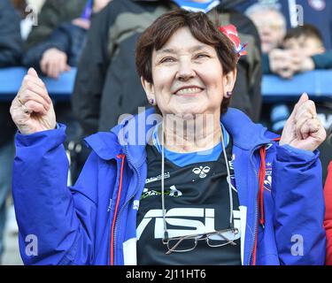 Warrington, Angleterre - 19th mars 2022 - Wakefield Trinity fans. Rugby League Betfred Super League Round 6 Warrington Wolves vs Wakefield Trinity au Halliwell Jones Stadium, Warrington, Royaume-Uni Dean Williams Banque D'Images