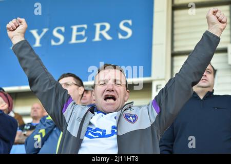 Warrington, Angleterre - 19th mars 2022 - Wakefield Trinity fans. Rugby League Betfred Super League Round 6 Warrington Wolves vs Wakefield Trinity au Halliwell Jones Stadium, Warrington, Royaume-Uni Dean Williams Banque D'Images