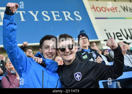 Warrington, Angleterre - 19th mars 2022 - Wakefield Trinity fans. Rugby League Betfred Super League Round 6 Warrington Wolves vs Wakefield Trinity au Halliwell Jones Stadium, Warrington, Royaume-Uni Dean Williams Banque D'Images