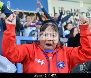 Warrington, Angleterre - 19th mars 2022 - Wakefield Trinity fans. Rugby League Betfred Super League Round 6 Warrington Wolves vs Wakefield Trinity au Halliwell Jones Stadium, Warrington, Royaume-Uni Dean Williams Banque D'Images