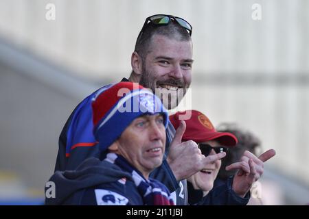 Warrington, Angleterre - 19th mars 2022 - Wakefield Trinity fans. Rugby League Betfred Super League Round 6 Warrington Wolves vs Wakefield Trinity au Halliwell Jones Stadium, Warrington, Royaume-Uni Dean Williams Banque D'Images