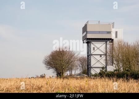 Château d'Acre Water Tower. Conversion de l'ancien château d'eau en propriété résidentielle par les architectes Tonkin Liu. Banque D'Images