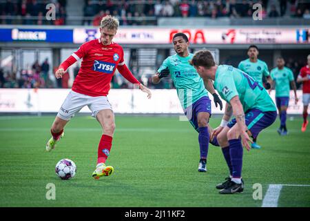 Silkeborg, Danemark. 20th, mars 2022. Stefan Thordarson (8) de Silkeborg SI on le voit lors du match Superliga de 3F entre Silkeborg IF et FC Midtjylland au parc JYSK à Silkeborg. (Crédit photo: Gonzales photo - Morten Kjaer). Banque D'Images