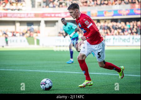 Silkeborg, Danemark. 20th, mars 2022. Oliver sonne (5) de Silkeborg S'IL est vu pendant le match Superliga de 3F entre Silkeborg IF et FC Midtjylland au parc JYSK à Silkeborg. (Crédit photo: Gonzales photo - Morten Kjaer). Banque D'Images