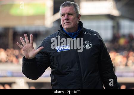 Silkeborg, Danemark. 20th, mars 2022. L'entraîneur-chef Kent Nielsen de Silkeborg S'IL a été vu pendant le match Superliga de 3F entre Silkeborg IF et FC Midtjylland au parc JYSK à Silkeborg. (Crédit photo: Gonzales photo - Morten Kjaer). Banque D'Images