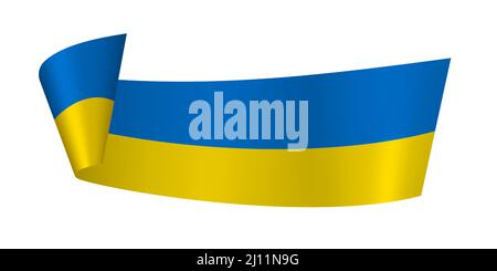 Drapeau ukrainien. Ruban isolé abstrait. Drapeau national de l'Ukraine. Illustration vectorielle. Illustration de Vecteur