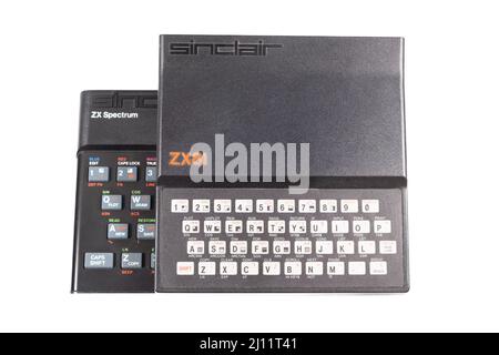 Sinclair ZX Spectrum - zx81 - Spectrum+ 128k -23rd le 2022 avril est le 40th anniversaire de la sortie de l'ordinateur de Sir Clive Sinclair Banque D'Images