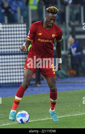 Stade olympique, Rome, Italie. 20th mars 2022. Serie Un championnat de football, Roma contre Latium ; Tammy Abraham d'AS Roma crédit: Action plus Sports/Alamy Live News Banque D'Images