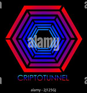 logo abstrait de la crypto-monnaie fait de formes géométriques fond sombre 1 Illustration de Vecteur